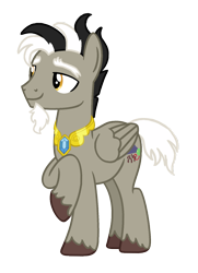Size: 1050x1454 | Tagged: safe, artist:elementbases, artist:flipwix, discord, pegasus, pony, alternate universe, base used, element of laughter, jewelry, male, ponified, pony discord, role reversal, simple background, smiling, species swap, stallion, transparent background