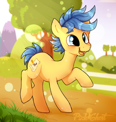 Size: 2280x2400 | Tagged: safe, artist:yojohcookie, oc, oc only, pony, blue hair, commission, cute, male, solo, stallion, watermark