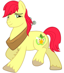 Size: 2800x3200 | Tagged: safe, artist:cheezedoodle96, bright mac, earth pony, pony, .svg available, looking at you, male, simple background, smiling, solo, stallion, svg, transparent background, vector, walking, yoke