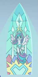 Size: 329x668 | Tagged: safe, screencap, princess flurry heart, pony, the last problem, cropped, crystal heart, older, older flurry heart, solo, stained glass