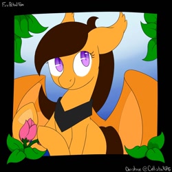 Size: 894x894 | Tagged: safe, artist:firepetalfox, oc, oc only, oc:foxaura, bat pony, pony, solo