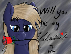 Size: 1600x1200 | Tagged: safe, artist:kalashnikitty, oc, pony, bedroom eyes, cute, flower, flower in mouth, holiday, male, mouth hold, rose, rose in mouth, stallion, valentine's day, valentine's day card
