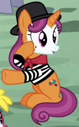 Size: 310x500 | Tagged: safe, screencap, quiet gestures, pony, unicorn, princess spike (episode), cropped, female, mare, mime, solo focus