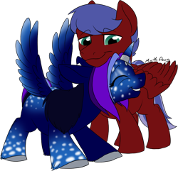 Size: 696x671 | Tagged: safe, artist:mythpony, oc, oc only, oc:myth, oc:solar flare, alicorn, pegasus, pony, chibi, female, male, mare, nuzzling, simple background, stallion, transparent background