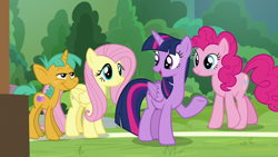 Size: 1920x1080 | Tagged: safe, screencap, fluttershy, pinkie pie, snails, twilight sparkle, twilight sparkle (alicorn), alicorn, earth pony, pegasus, pony, 2 4 6 greaaat