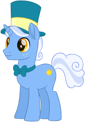 Size: 4642x6721 | Tagged: safe, artist:andoanimalia, sunny skies, pony, unicorn, rainbow roadtrip, absurd resolution, freckles, hat, male, mayor, necktie, simple background, smiling, solo, stallion, top hat, transparent background, vector