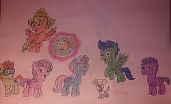 Size: 1261x767 | Tagged: safe, artist:jebens1, alicorn, dog, earth pony, fish, pegasus, pony, unicorn, bubble guppies, bubble puppy, crossover, deema, deema (bubble guppies), ear piercing, earring, gil (bubble guppies), glasses, glowing horn, goby (bubble guppies), horn, jewelry, molly (bubble guppies), mr. grouper, nick jr., nickelodeon, nonny (bubble guppies), oona, oona (bubble guppies), piercing, ponified, puppy, scuba mask