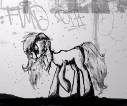 Size: 2300x1920 | Tagged: safe, artist:fearyzy, oc, oc only, pony, blank flank, sad, solo