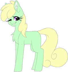 Size: 919x965 | Tagged: safe, artist:melodytheartpony, oc, earth pony, pony, cute, female, mare, one eye closed, solo, wink