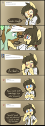 Size: 3916x11017 | Tagged: safe, artist:spheedc, oc, oc only, oc:mint chocolate, oc:sphee, earth pony, semi-anthro, ask, ask sphee, bipedal, blushing, clothes, digital art, female, filly, glasses, gradient background, mare, pigtails, smiling, speech bubble, tumblr