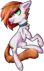 Size: 1927x3112 | Tagged: safe, artist:mcwolfity, oc, earth pony, pony, :p, chest fluff, collar, eye clipping through hair, female, mare, rering, simple background, solo, tongue out, transparent background