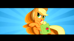 Size: 1280x720 | Tagged: safe, screencap, applejack, earth pony, pony, dragonshy, blonde mane, female, mare, orange coat, solo