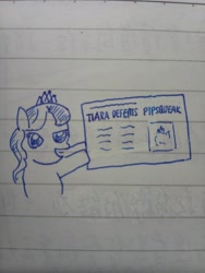 Size: 3120x4160 | Tagged: safe, diamond tiara, earth pony, pony, dewey defeats truman, female, filly, lined paper, monochrome, newspaper, parody, traditional art