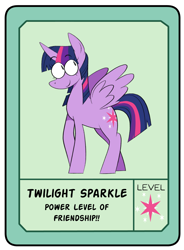 Size: 1163x1581 | Tagged: safe, artist:cassettepunk, twilight sparkle, twilight sparkle (alicorn), alicorn, pony, crossover, ok k.o.! lets be heroes, ok ko let's be heroes, pow card, solo, text