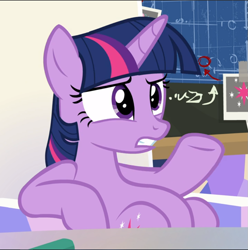 Size: 933x941 | Tagged: safe, screencap, twilight sparkle, twilight sparkle (alicorn), alicorn, sparkle's seven, belly, cropped, sitting, solo