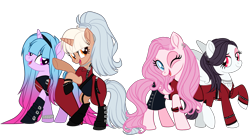 Size: 3752x2052 | Tagged: safe, artist:gihhbloonde, oc, oc only, pegasus, pony, unicorn, clothes, female, mare, simple background, transparent background