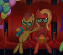 Size: 1280x1115 | Tagged: safe, artist:hecc95, oc, oc:marigold, oc:pun, earth pony, pony, 3d glasses, ask, ask pun, female, mare