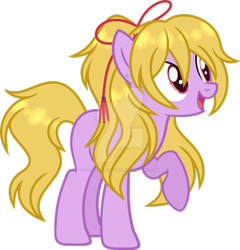 Size: 800x835 | Tagged: safe, artist:t-aroutachiikun, earth pony, pony, deviantart watermark, female, koryuu kagemitsu, mare, obtrusive watermark, ponified, raised hoof, simple background, solo, transparent background, watermark