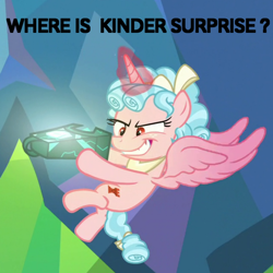 Size: 700x700 | Tagged: safe, edit, edited screencap, screencap, cozy glow, alicorn, pony, the ending of the end, alicornified, bell, cozycorn, cropped, grammar error, grogar's bell, race swap, solo