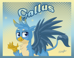 Size: 1010x800 | Tagged: safe, artist:unisoleil, derpibooru import, gallus, griffon, solo