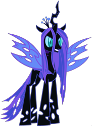 Size: 1823x2500 | Tagged: safe, oc, oc:queen chry moon, changeling queen, changeling queen oc, purple changeling, simple background, solo, transparent background