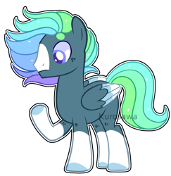 Size: 1772x1824 | Tagged: safe, artist:kurosawakuro, oc, pegasus, pony, base used, colored pupils, colored wings, male, multicolored wings, offspring, parent:dumbbell, parent:rainbow dash, parents:dumbdash, simple background, solo, stallion, transparent background, wings