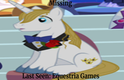 Size: 810x521 | Tagged: safe, edit, edited screencap, screencap, prince blueblood, pony, equestria games (episode), season 4, male, missing, stallion, wrong aspect ratio