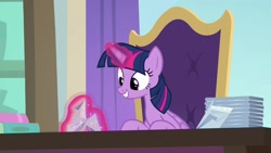 Size: 1920x1080 | Tagged: safe, screencap, twilight sparkle, twilight sparkle (alicorn), alicorn, pony, a horse shoe-in, magic, napkin, origami, solo