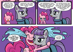 Size: 2000x1450 | Tagged: safe, artist:kate sherron, idw, maud pie, pinkie pie, earth pony, pony, spoiler:comic, spoiler:comic86, crying, duo, equestria's best big sister, female, heartwarming, hug, mare, ocular gushers, siblings, sisterly love, sisters, tears of joy, wholesome