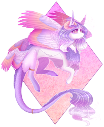 Size: 1984x2424 | Tagged: safe, artist:lunawolf28, oc, oc:amethyste, pony, seraph, butt wings, female, horns, mare, multiple wings, solo, wings