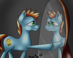 Size: 463x365 | Tagged: safe, oc, oc only, oc:harmony star, alicorn, alicorn oc, mirror, solo