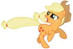 Size: 9703x6475 | Tagged: safe, artist:estories, applejack, earth pony, pony, absurd resolution, hat, running, simple background, solo, transparent background, vector