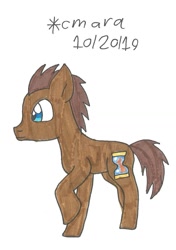 Size: 794x1131 | Tagged: safe, artist:cmara, doctor whooves, earth pony, pony, male, raised hoof, simple background, solo, stallion, traditional art, white background