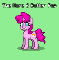 Size: 497x498 | Tagged: safe, oc, oc:butter pop, pony, unicorn, cutie mark, dergunstown, pinkie clone, pony town, smiling