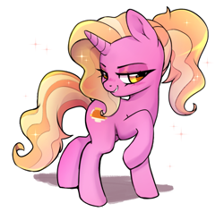 Size: 837x792 | Tagged: safe, artist:techycutie, luster dawn, pony, unicorn, the last problem, bedroom eyes, cute, female, looking at you, lusterbetes, lusty dawn, mare, ponytail, sexy, smiling, smirk, solo, sparkles