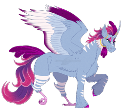 Size: 1129x1008 | Tagged: safe, artist:bijutsuyoukai, oc, oc only, oc:bellcurve, alicorn, hippogriff, hippalectryon, hippogriff hybrid, magical lesbian spawn, offspring, parent:queen novo, parent:queen parabola, simple background, solo, transparent background