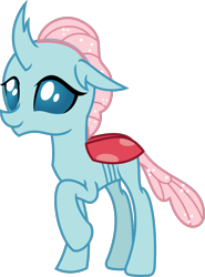 Size: 899x1216 | Tagged: safe, artist:sketchmcreations, ocellus, changedling, changeling, what lies beneath, cute, diaocelles, female, raised hoof, simple background, solo, transparent background, vector