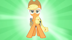 Size: 3840x2160 | Tagged: safe, derpibooru import, screencap, applejack, earth pony, pony, applejack's "day" off, goggles, safety goggles, solo, toolbelt, tools, upscaled