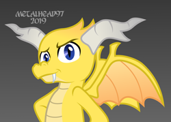 Size: 5000x3577 | Tagged: safe, artist:metalhead97, oc, oc only, oc:scribe scales, dragon, gift art, gray background, looking at you, male, show accurate, simple background, solo, style emulation