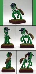 Size: 951x1937 | Tagged: safe, artist:ubrosis, oc, earth pony, pony, cap, clothes, craft, female, hat, mare, scarf, sculpture, solo