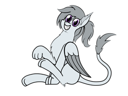 Size: 4000x3000 | Tagged: safe, artist:somber, oc, oc only, sphinx, colored, cute, female, flat colors, grin, looking at you, paws, simple background, sitting, smiling, solo, transparent background