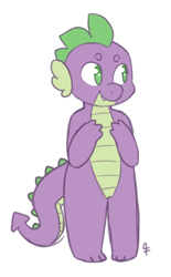 Size: 1193x1920 | Tagged: safe, artist:bluefishhh, spike, dragon, beanbrows, cute, eyebrows, male, no pupils, simple background, solo, spikabetes, white background