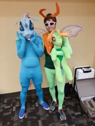 Size: 960x1280 | Tagged: safe, ocellus, thorax, changedling, changeling, human, 2019, bronycon, bronycon 2019, clothes, cosplay, costume, irl, irl human, king thorax, mask, photo