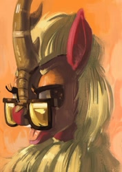 Size: 700x991 | Tagged: safe, artist:toisanemoif, oc, oc only, kirin, bust, kirin oc, portrait, solo, sunglasses