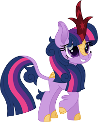 Size: 1212x1500 | Tagged: safe, artist:cloudyglow, twilight sparkle, kirin, cute, female, kirin-ified, movie accurate, raised hoof, simple background, smiling, smiling at you, solo, species swap, transparent background, twiabetes, vector