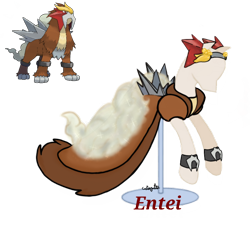 Size: 1080x979 | Tagged: safe, artist:catscat111, pony, entei, pokémon, simple background, transparent background