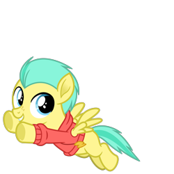 Size: 3600x3600 | Tagged: safe, artist:cheezedoodle96, pickle barrel, pegasus, pony, rainbow roadtrip, .svg available, clothes, colt, flying, freckles, happy, hoodie, juxtaposition bait, looking at each other, male, simple background, smiling, solo, svg, transparent background, underhoof, vector