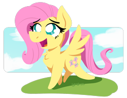 Size: 1300x1000 | Tagged: safe, artist:glimglam, fluttershy, pegasus, pony, chest fluff, female, lineless, mare, open mouth, simple background, solo, spread wings, transparent background, wings