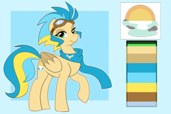 Size: 3000x2000 | Tagged: safe, artist:xwhitedreamsx, oc, pegasus, pony, clothes, female, goggles, mare, reference sheet, scarf, solo