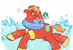 Size: 2048x1396 | Tagged: safe, artist:5mmumm5, big macintosh, earth pony, pony, male, solo, stallion, swimming